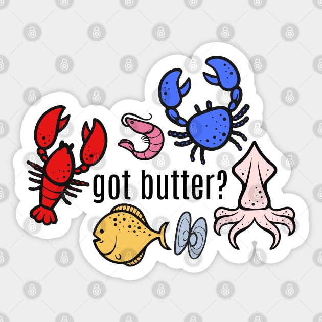 got butter? Seafood Sticker by HolidayBug
